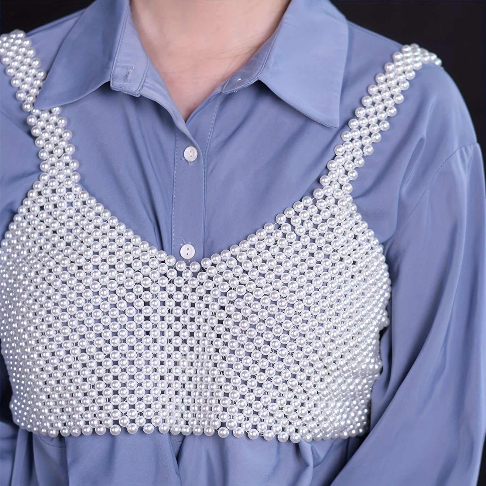 Chaleco de gasa con cuentas para mujer, estola de resina, para boda, sesión de fotos, drapeado en el hombro