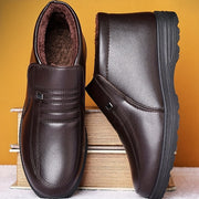 Zapatillas casuales para hombre con forro de felpa, antideslizantes, de caña baja, con plantilla de goma de color sólido