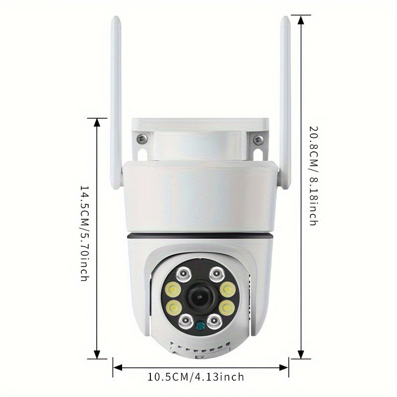 Outdoor WiFi Security Camera 1080p Night Vision Two-Way Audio PTZ USB Powered