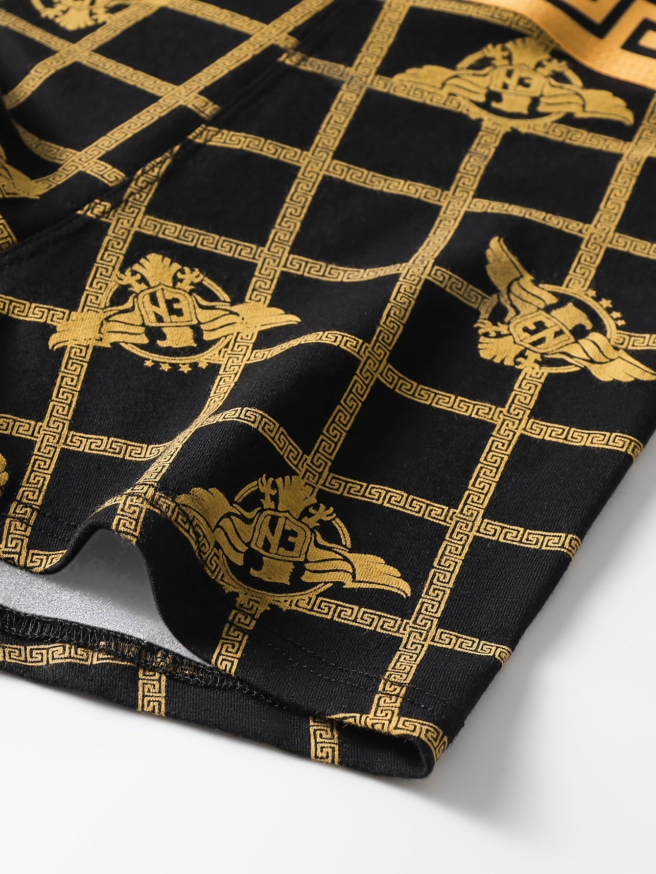 Set of 4 Men's Boxer Shorts Breathable Mid-Rise Comfortable Polyester Spandex