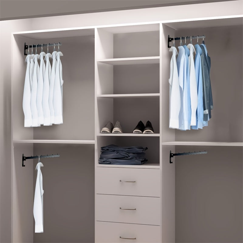 Stainless Steel Coat Rack with Swing Arm for Bathroom Bedroom Laundry Room