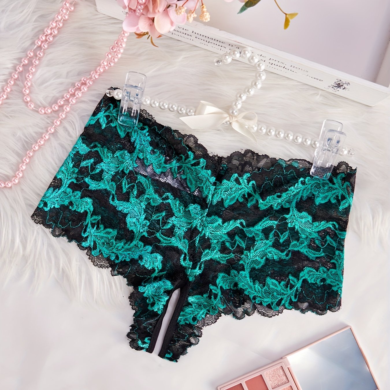 Chic Ikki Rangli Dantelli Ichki Kiyimlar - Jozibador, O'rta Balandlikda, Yarim Shaffof, Cho'ziluvchan, Yaqqol Muntazam Vaqtlar Uchun Ideal