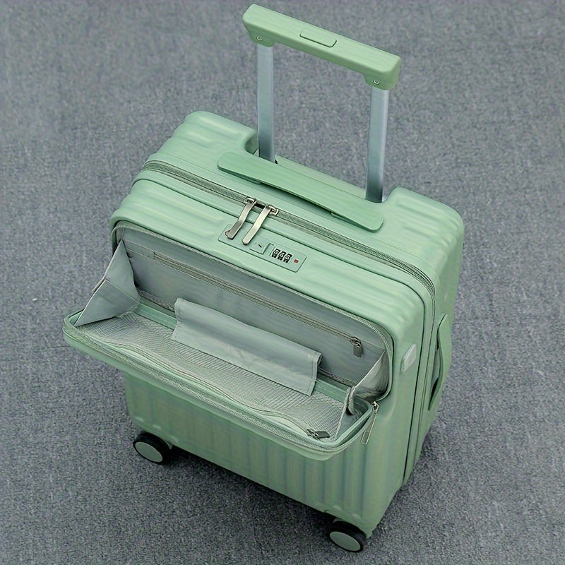 20 dyuymli engil qattiq qobiqli spinner sumkasi, USB port, kengaytiriladigan tutqich va ko‘p yo‘nalishli g‘ildiraklar bilan, oq rang