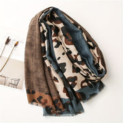 Brown Leopard Print Scarf for Women Soft Lightweight Boho Shawl Wrap