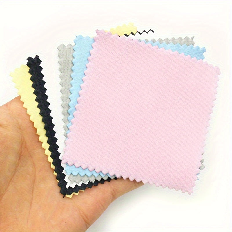 Set of 100 Jewelry Polishing Cloths for Gold and Silver Care Double Velvet Finish