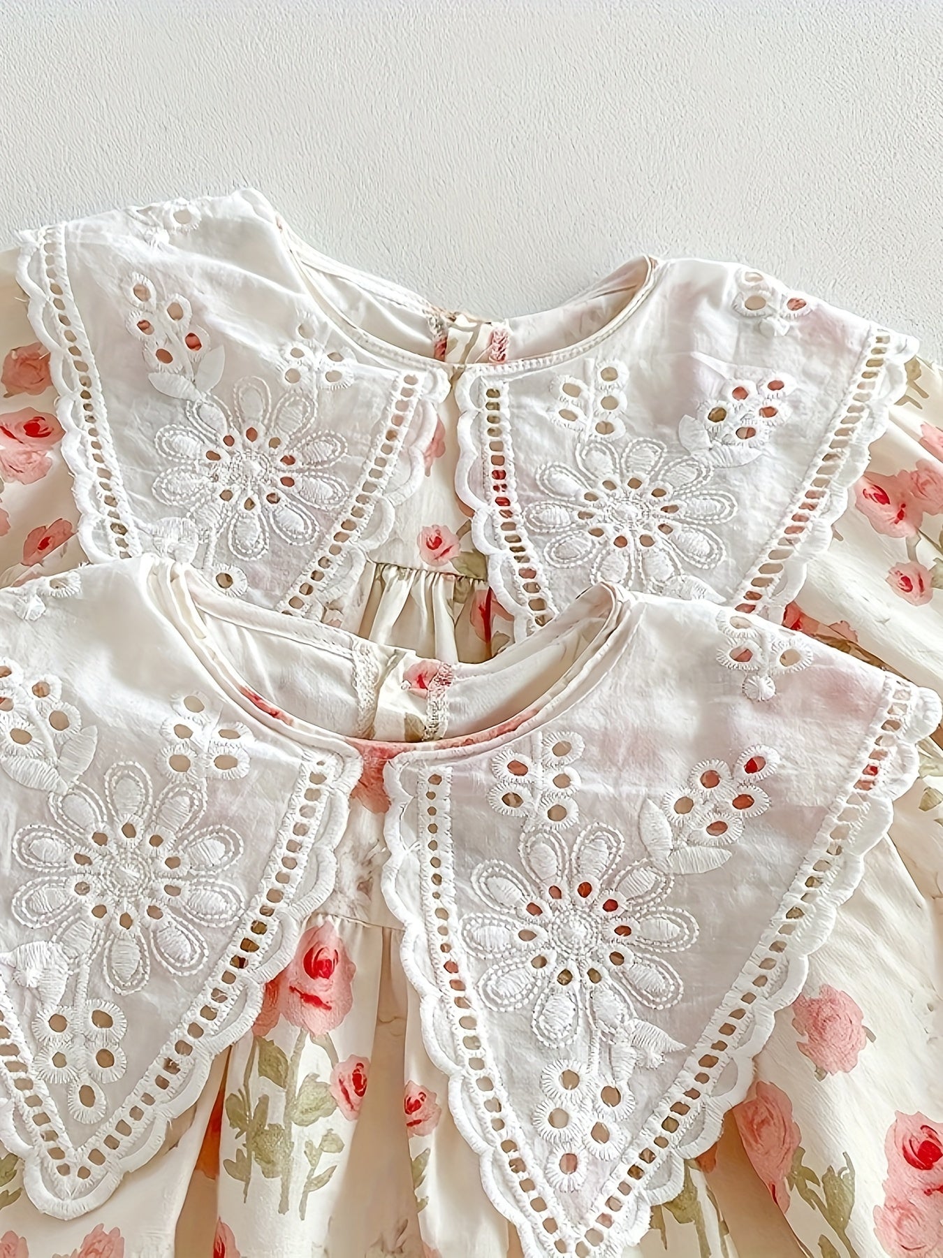 Girls Floral Cotton Long-Sleeve Dress for Spring and Fall