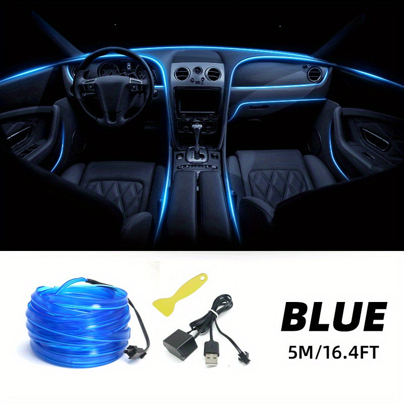 Car Interior LED Strip Lights 16.4Ft USB Neon Atmosphere Ambient Lighting