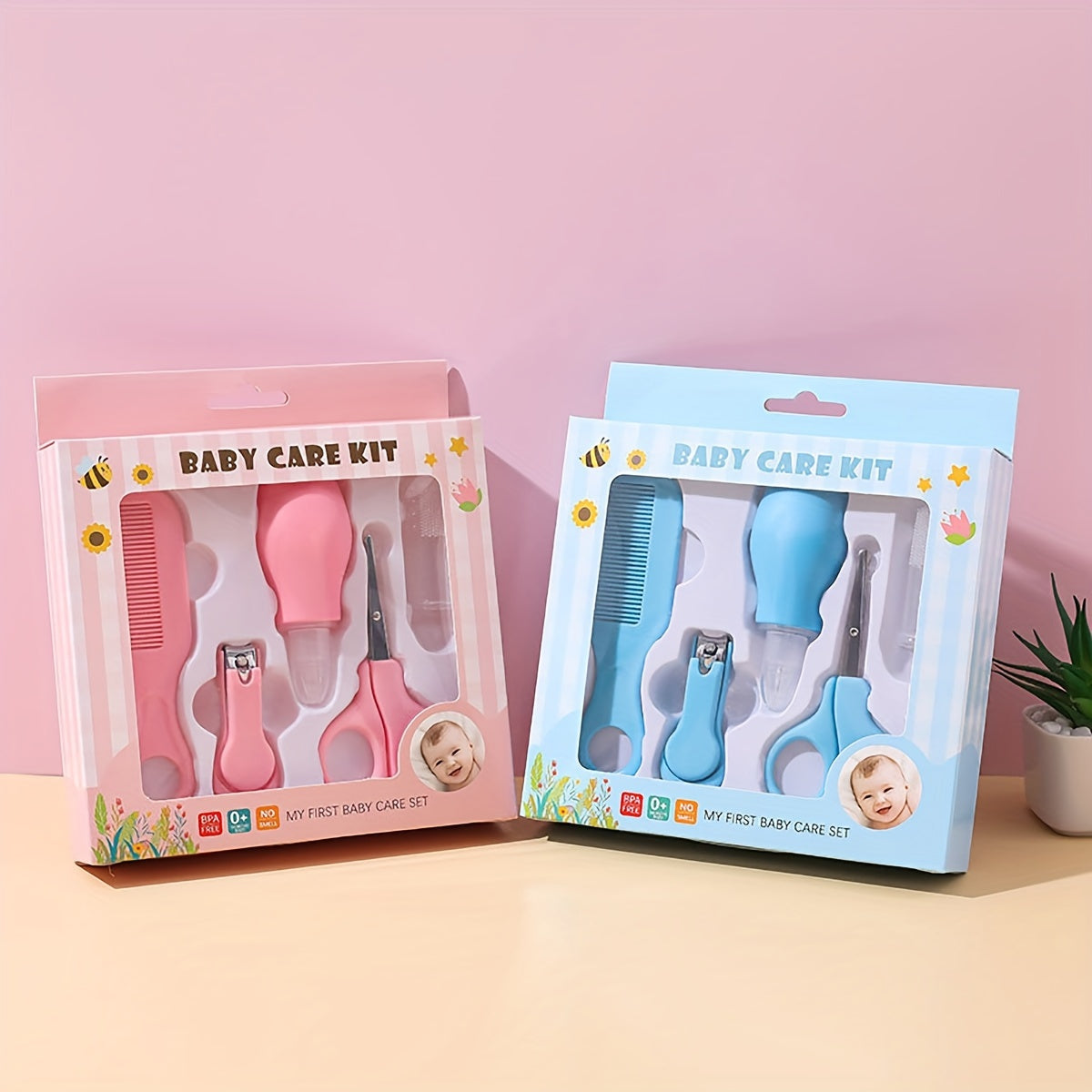 Baby Care Set 5 Pieces for 3 Years Plus with Nasal Aspirator Nail Clippers and Comb