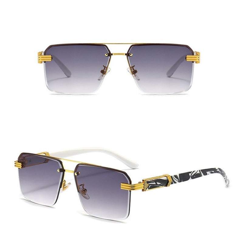 Men's Semi-Rimless Ultraviolet Fashion Glasses Black Lightweight