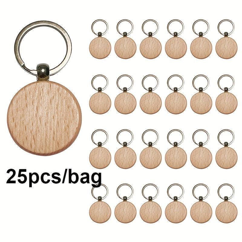 Wooden Keychains Pack of 25 Mixed Shapes for Laser Engraving