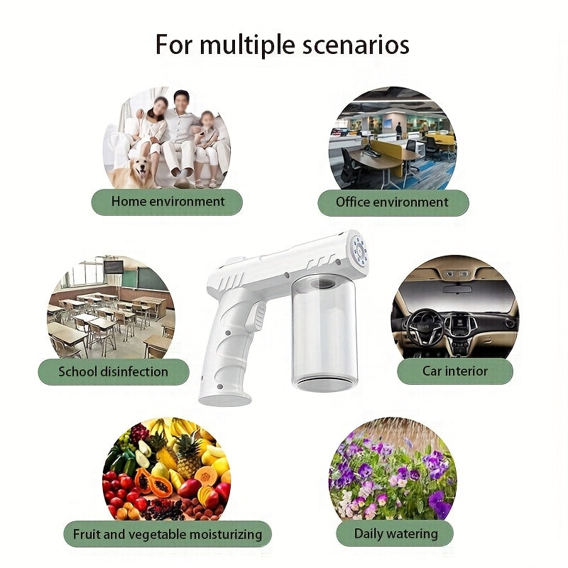 Rechargeable Blue Light Spray Gun for Home Use Portable Sterilizer Atomizer with Long Battery Life
