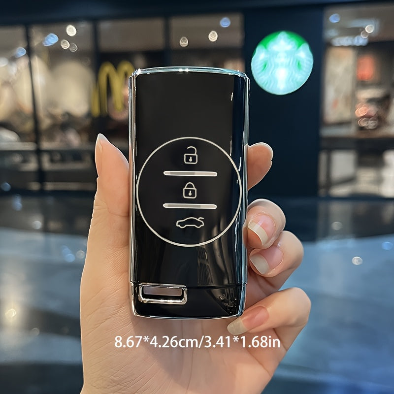 Car Remote Key Cover TPU Wallet Pink Diamond Woven Keychain