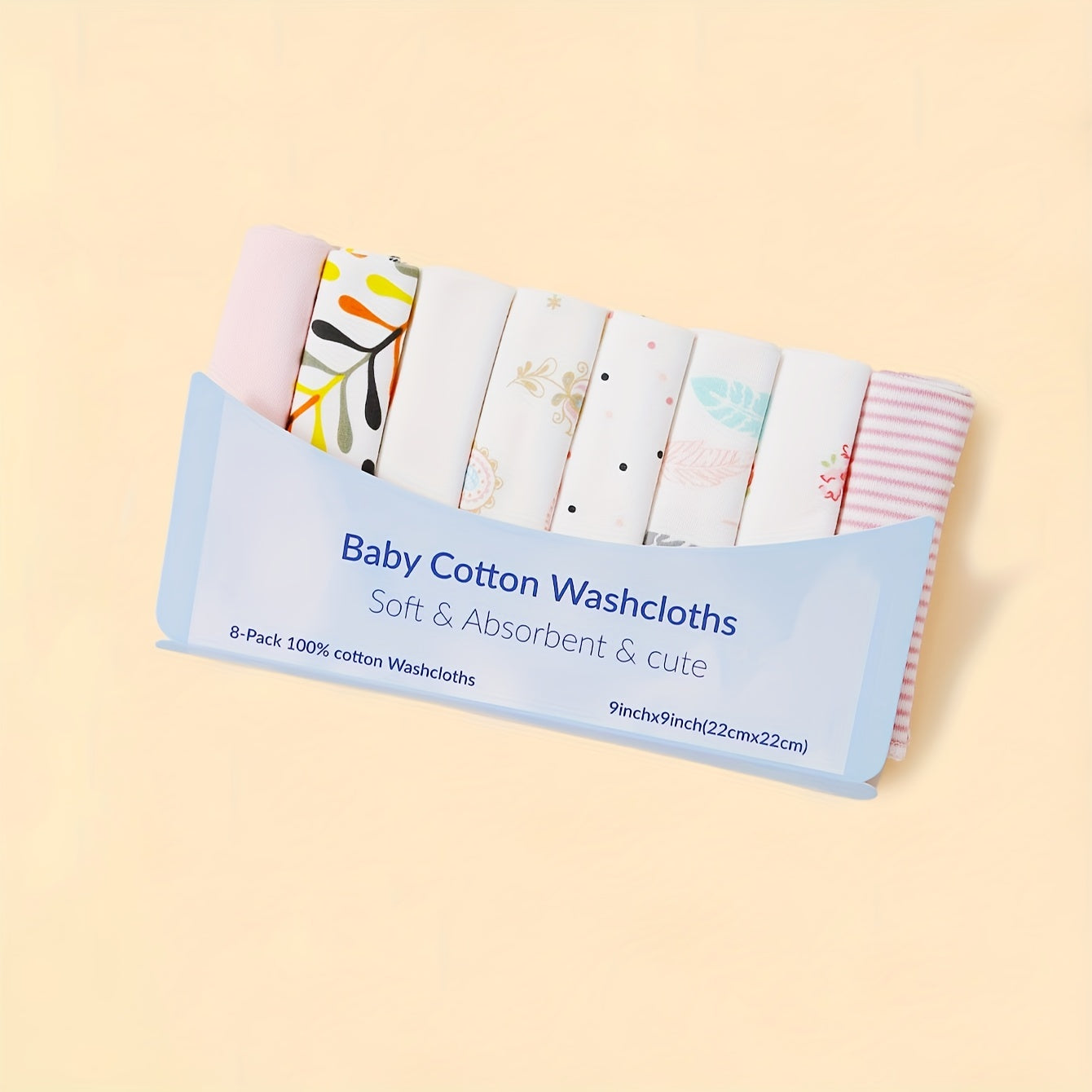 Juego de 8 paños suaves para lavar bebés para baño de infantes y niños pequeños, toallas faciales suaves