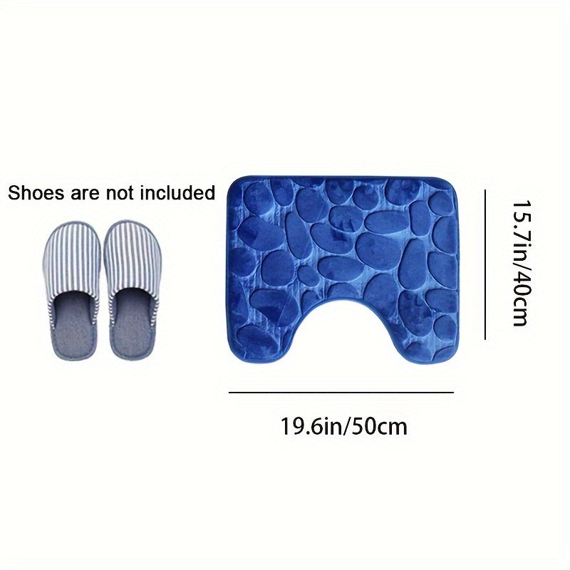 Set of 3 Plush Water-Absorbent Bath Mats with Non-Slip Rugs and Floral Design