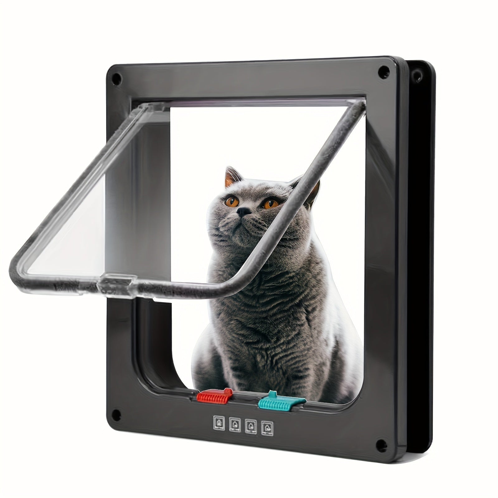 4-Way Locking Pet Door for Dogs and Cats Weatherproof Insulated ABS Durable Flap Easy Install