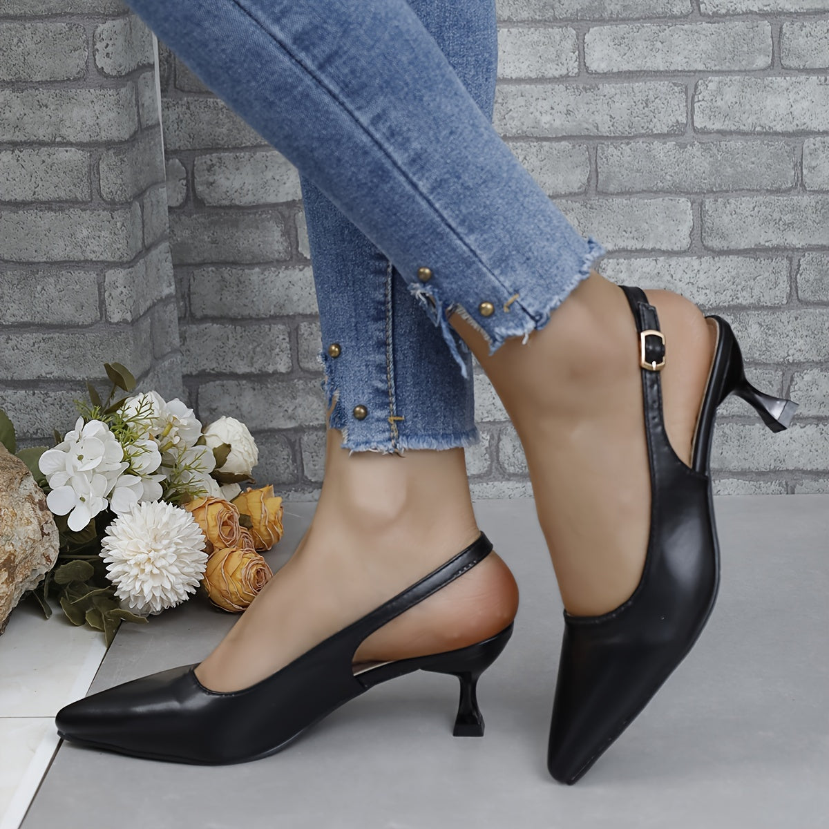 Women's Pointed Toe Pumps - Microfiber Cover High Heel Casual Shoes