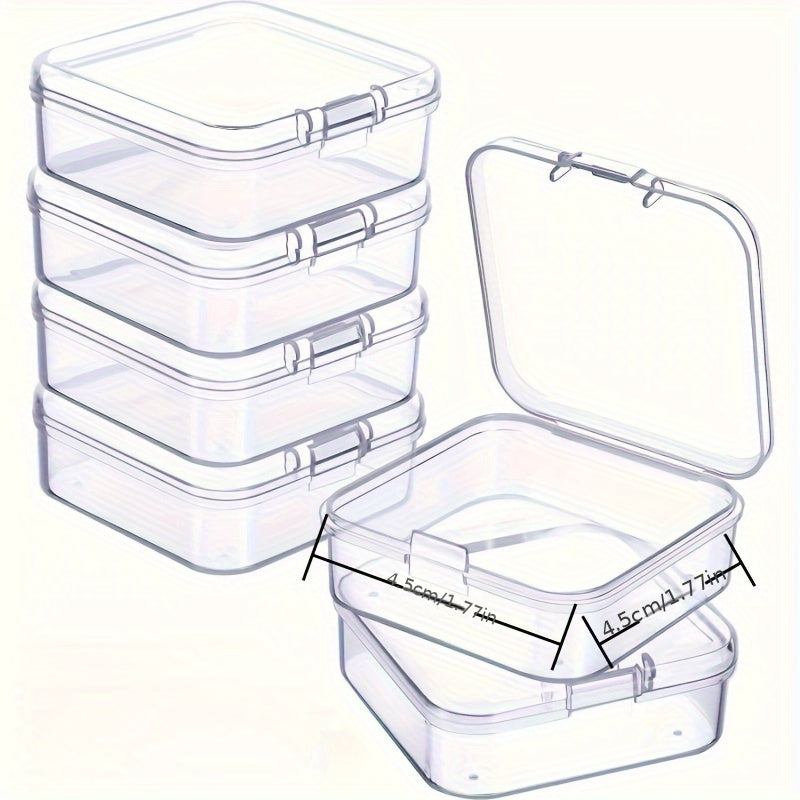 Mini caja de plástico para almacenamiento de objetos pequeños, cuentas, joyería y piezas de juego