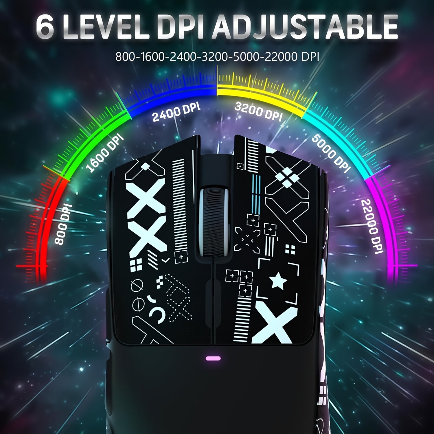 Attack Shark X11 - bu RGB zaryadlash bazasi, Tri-rejim 2.4G/USB-C simli/BT, 22K DPI, PAW3311 Optik Sensor, HUYU Switch, 5 ta dasturlashtiriladigan tugmachalari bo'lgan engil simsiz o'yin sichqonchasi. Mos keladi.