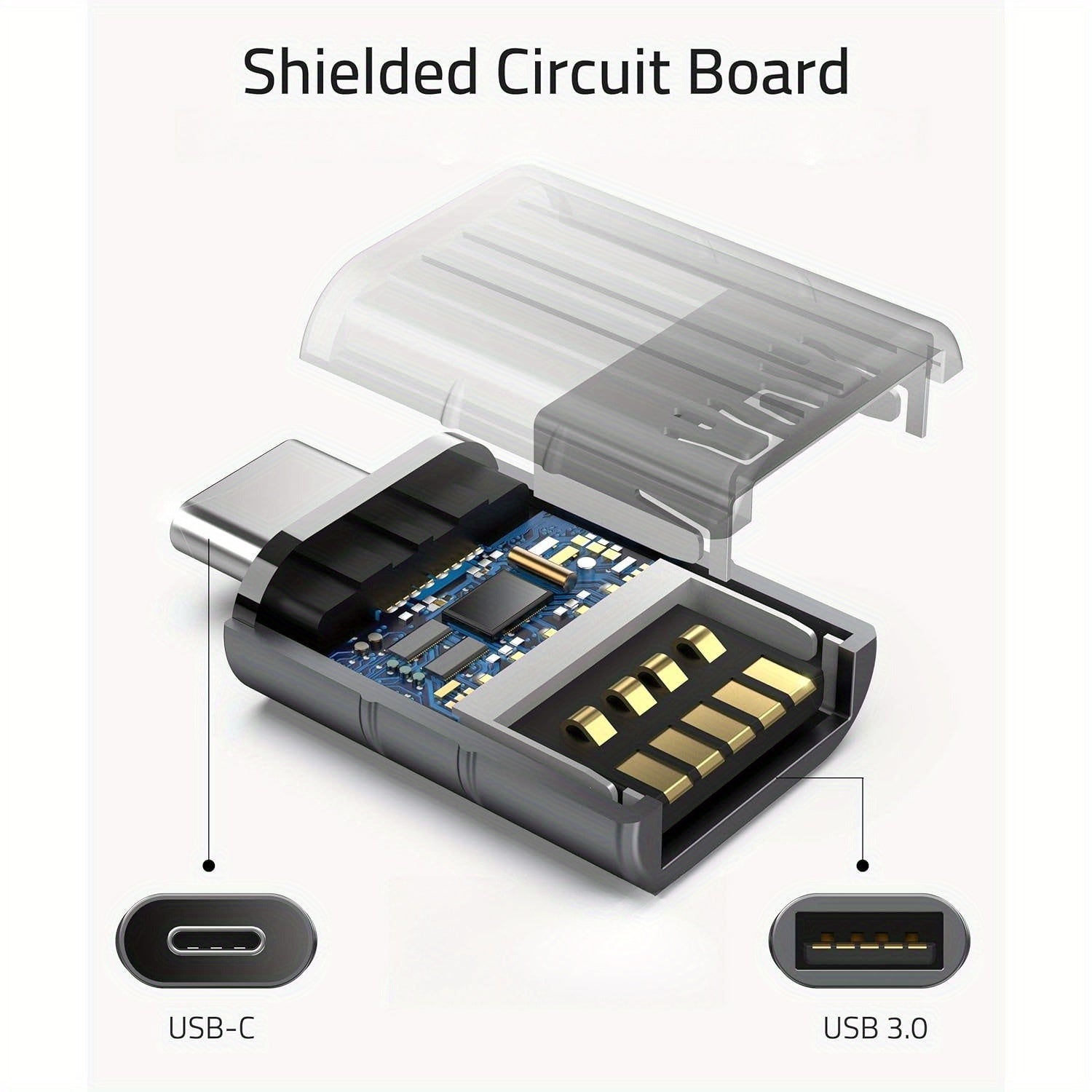 Adaptador convertidor de USB-C a USB 3.2 de alta velocidad, transferencia de datos de 10G para MacBook, iPhone, smartphones, portátiles
