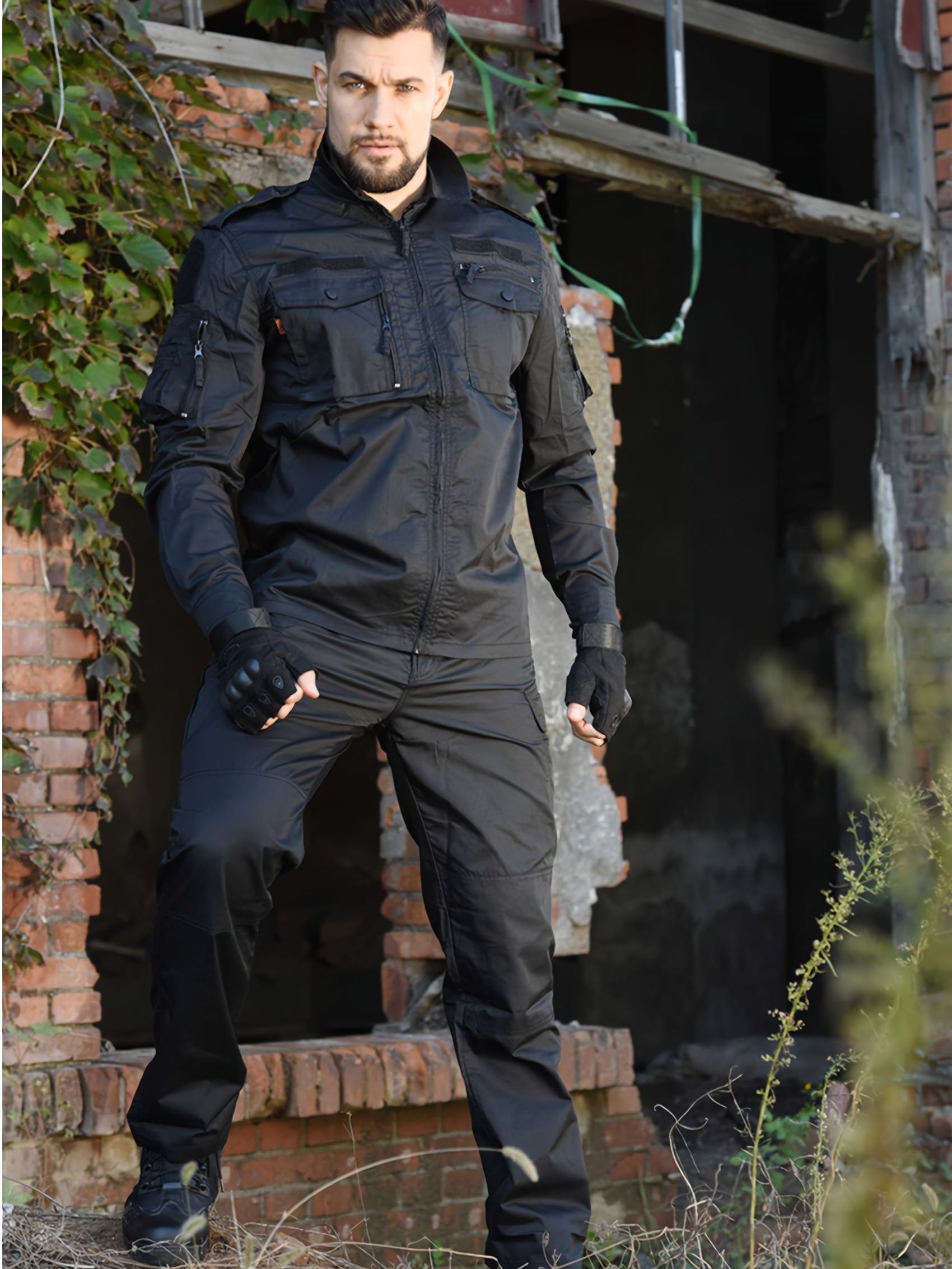 Men's Camo Training Suit Breathable Durable Polyester for Outdoor Activities