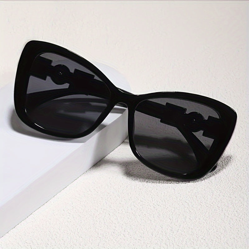 Women's Cat Eye Sunglasses with Faux Pearl Embellishments, PC Frame and Lens