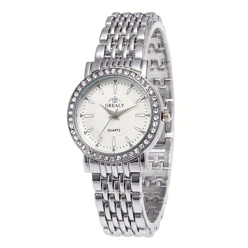 Casual Women's Watch with Leather Strap and Analog Display