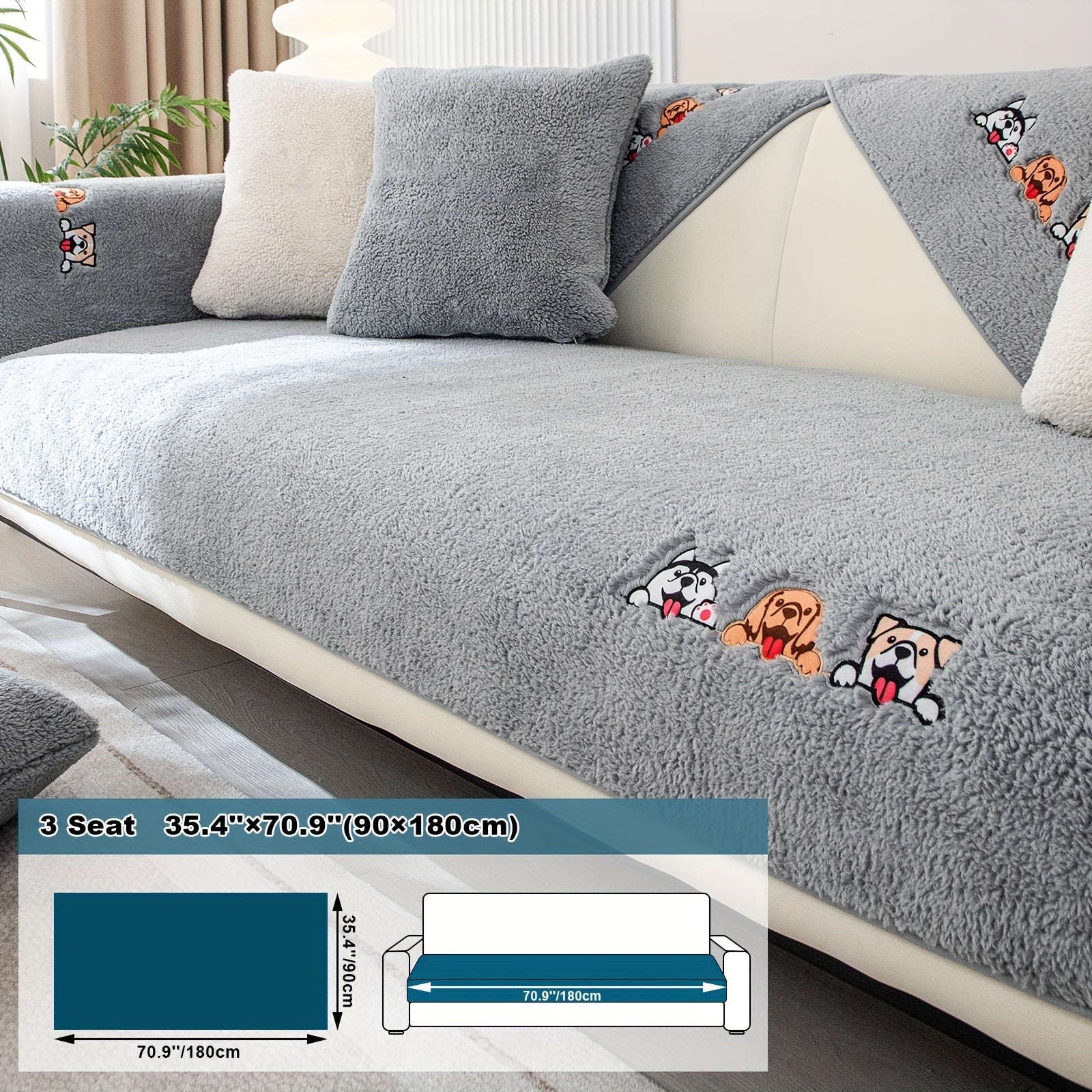 Толстый шерповый флис для дивана, защитный чехол для домашних животных, обеспечивающий комфорт в спальне, офисе или гостиной.