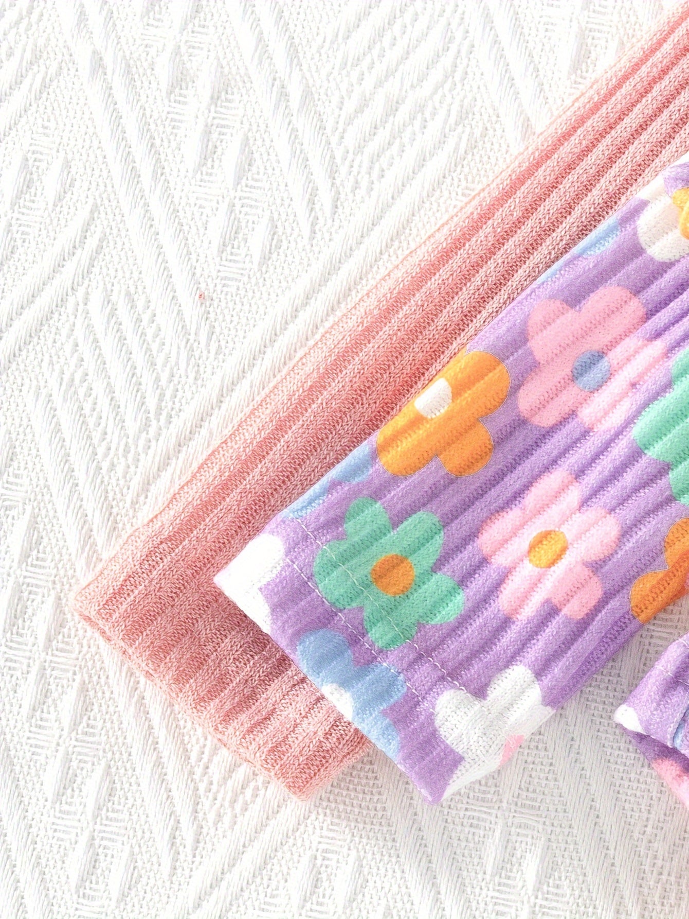 Girls Long Sleeve Peplum Top and Casual Pants Co-ords Set Floral Solid Spring Fall Outdoor Clothes