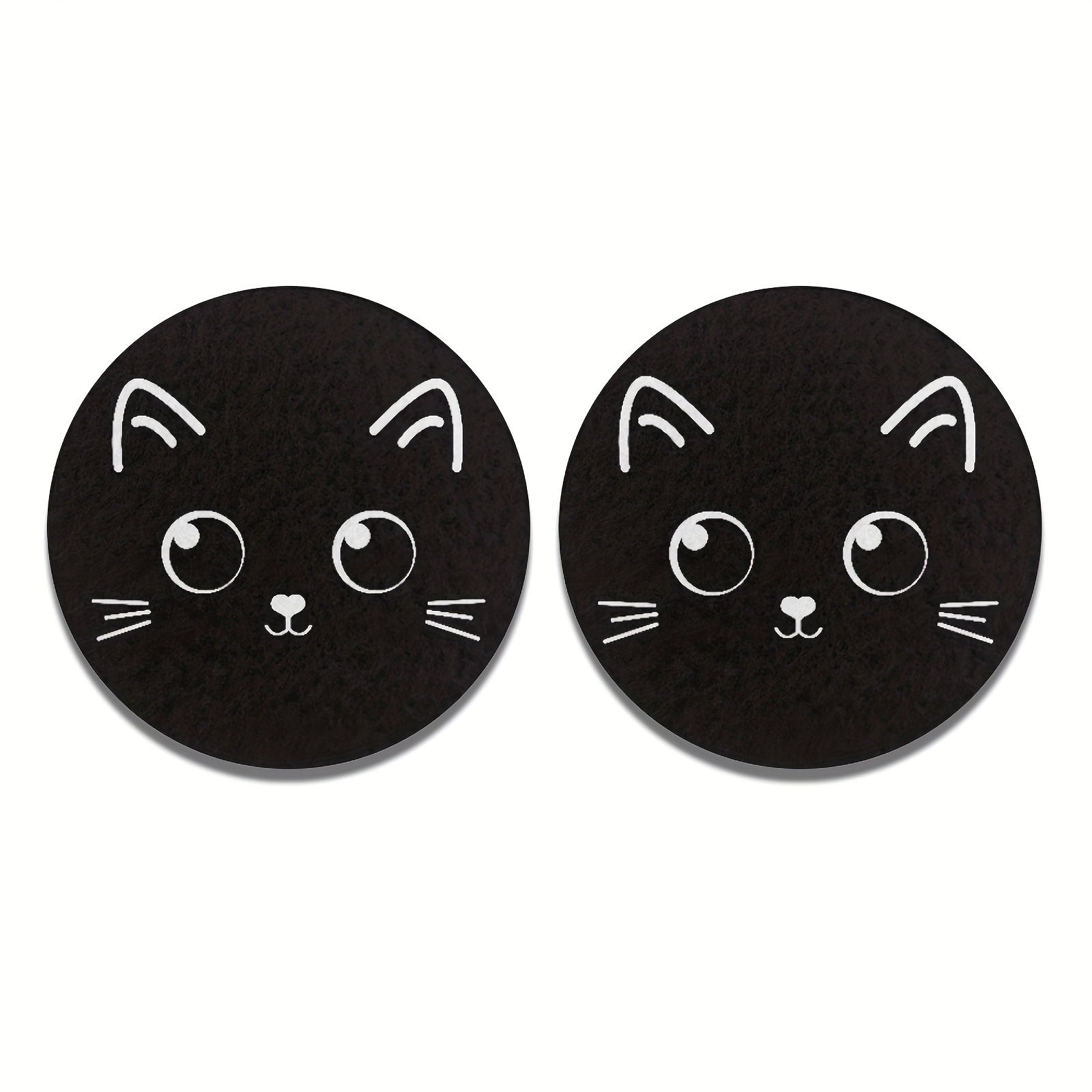 Ayollar uchun keramik avtomobil shamlari, qora mushuk naqshli stakan tutqichlar, 2 ta paket