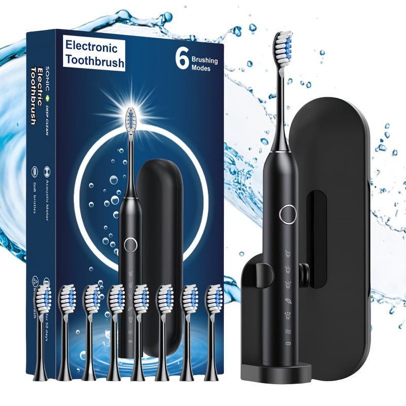 Portable Sonic Electric Toothbrush with 6 Modes, USB Rechargeable, Travel Use