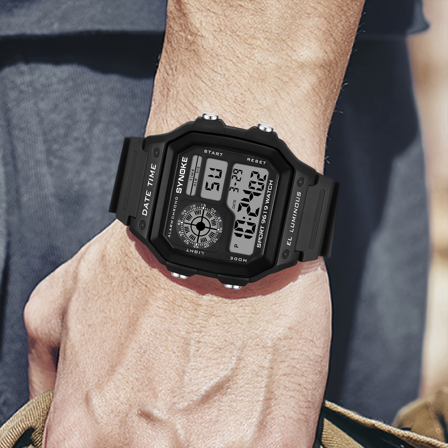 Waterproof Sports Watch for Men Square Shiny Durable Gift