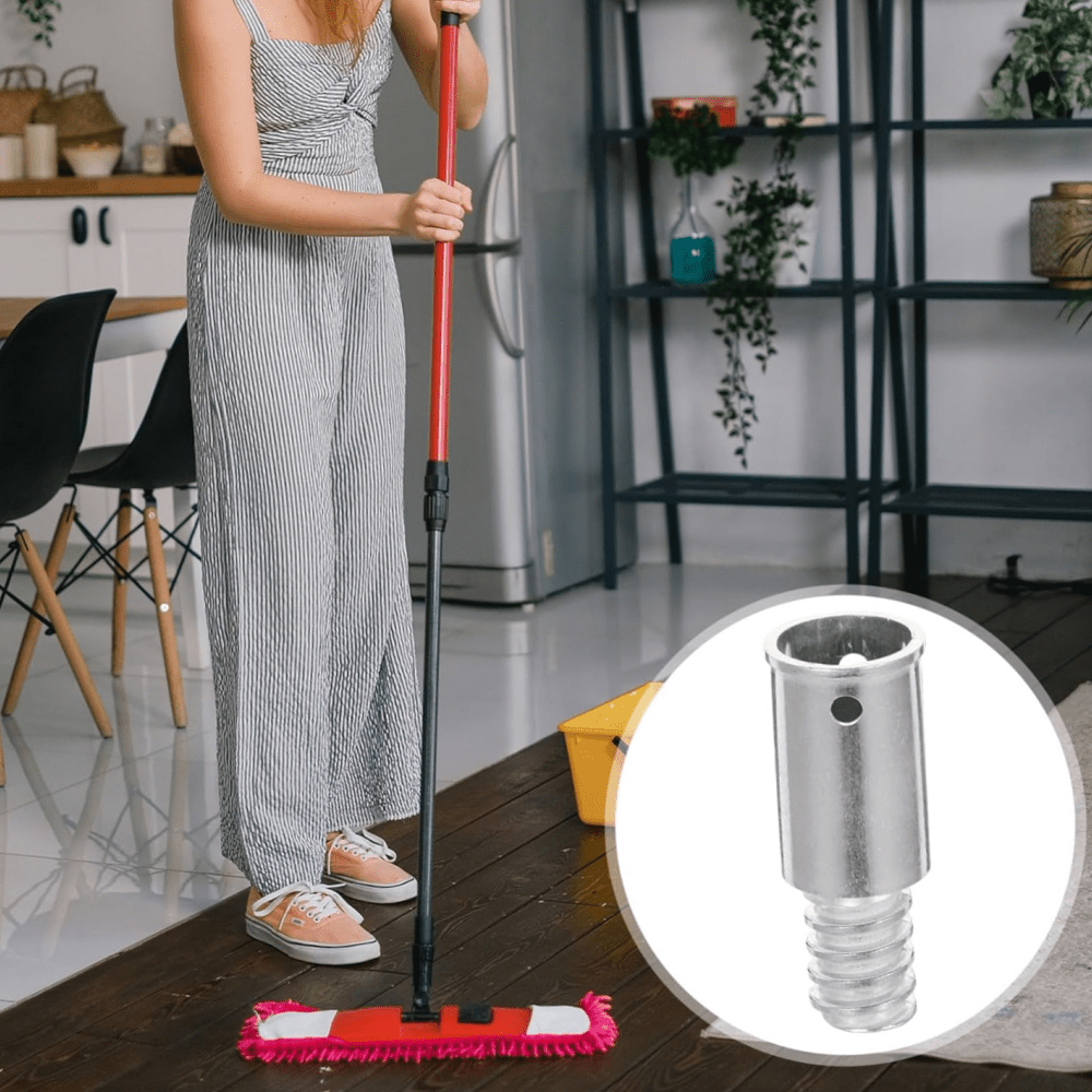 Alüminiy alloy mop adapteri, ipli va kengaytirish tayoqlariga mo'ljallangan, tishli ulash boshli