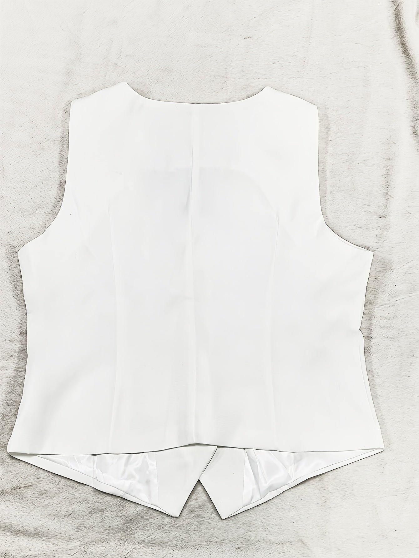 Elegant Solid Color Vest and Skirt Set for Women Polyester Spring Summer