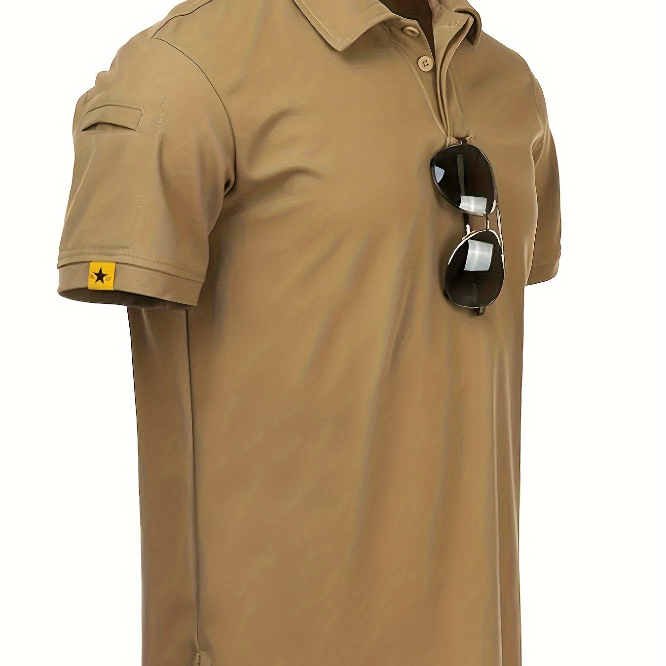 Men's Summer Tactical Polo Shirt Solid Polyester Outdoor Hiking Fishing Camping