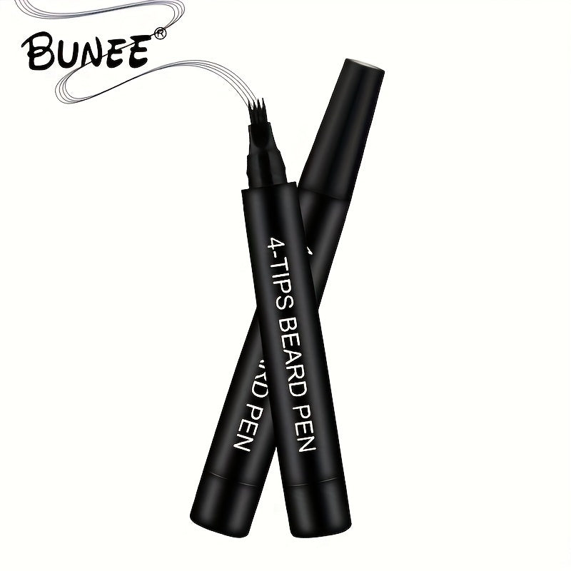 Bolígrafo para barba para hombres, con punta en forma de tenedor de 4 puntas, resistente al sudor, relleno de barba de larga duración