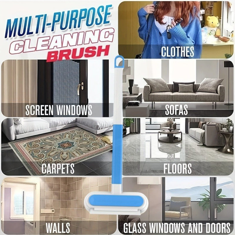 Uzun tutqichli deraza ekranini tozalash uchun cho'tka va uy hayvonlari tuklarini olib tashlovchi