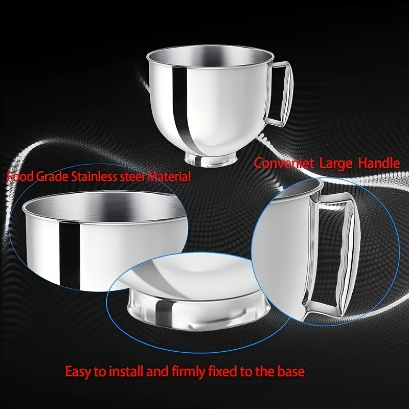 Cuenco de acero inoxidable profundo para batidoras de pie, rojo, a prueba de salpicaduras, duradero