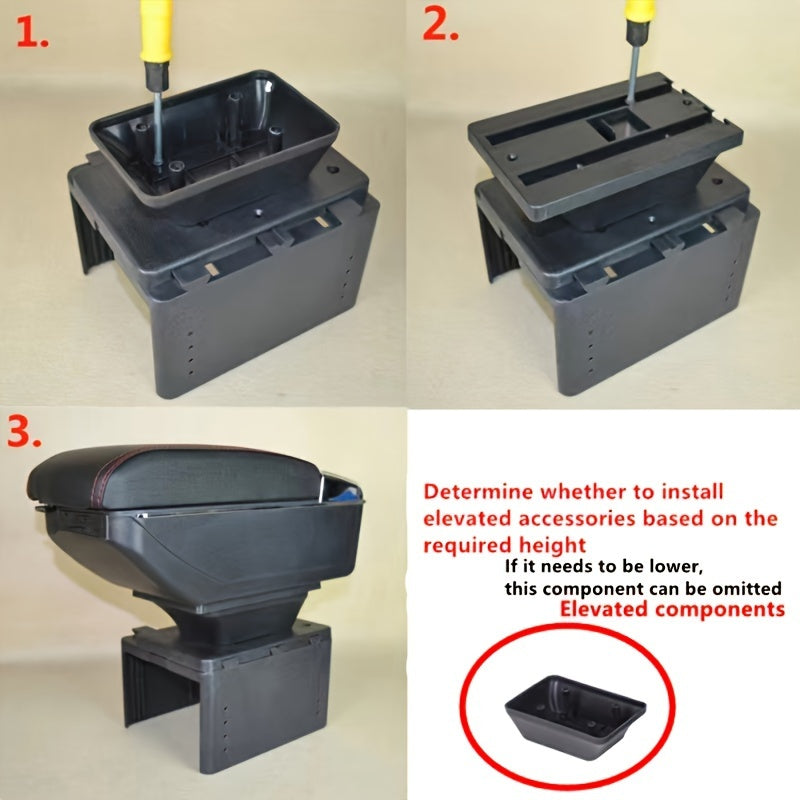 Universal Car Center Console ABS Double Storage Cup Holder Phone Slot