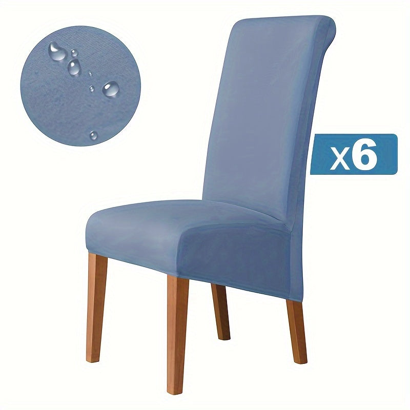 Waterproof Fiber Fabric Chair Cover for High-Back Chairs Set of 4 or 6 Living Room Office Home Decor