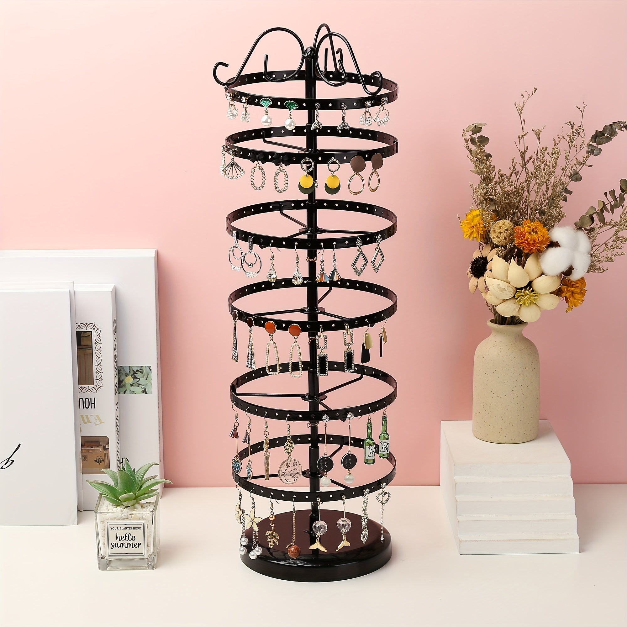 Metal Rotating Earring and Necklace Display Stand with 5/6 Layers