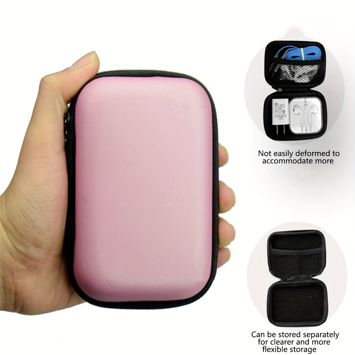 Bolsa portátil organizadora de cables con cremallera para cargadores y auriculares
