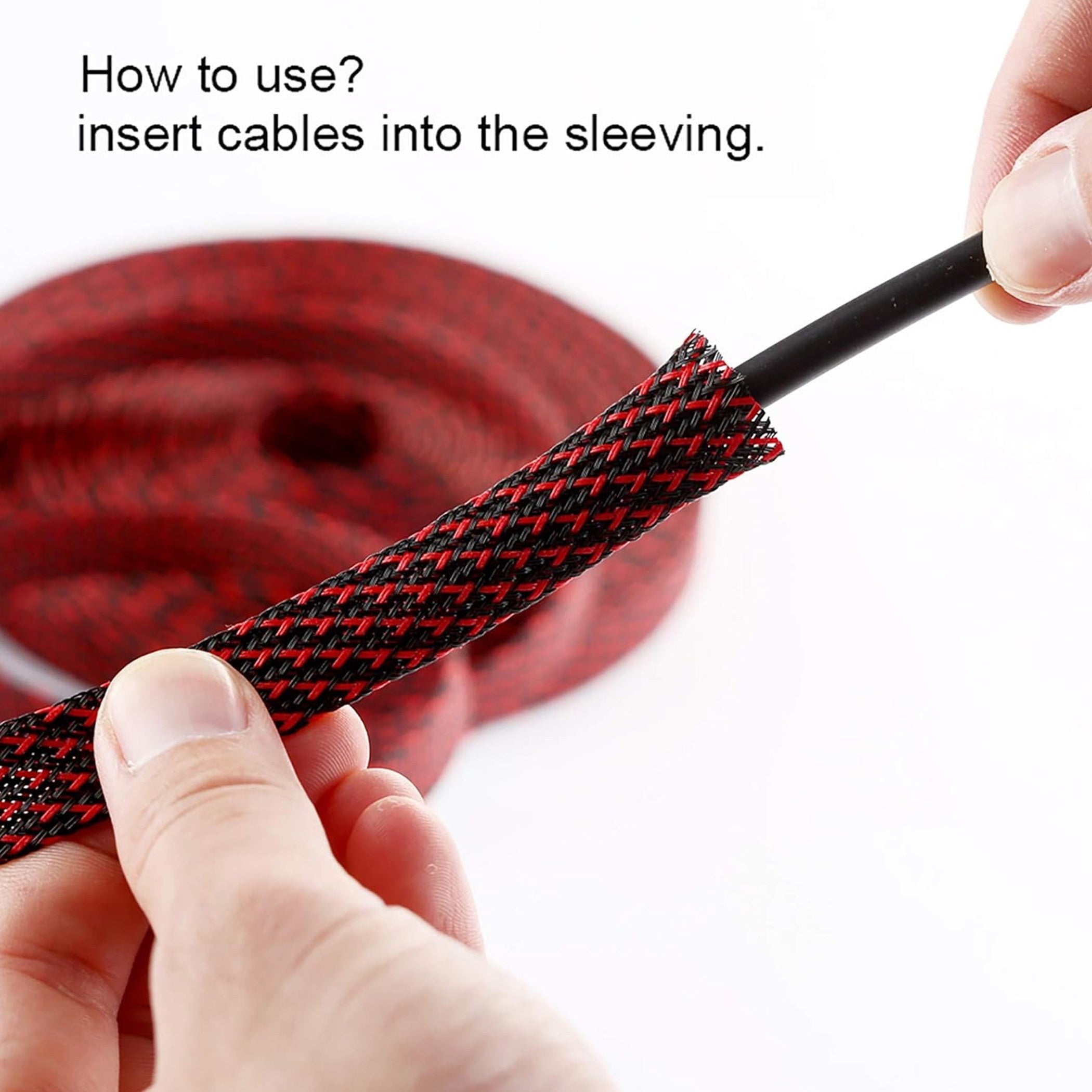 Kengaytiriladigan toʻqilgan kabellar uchun qopqoq 10M moslashuvchan izolyatsiyalangan simli quvurlar