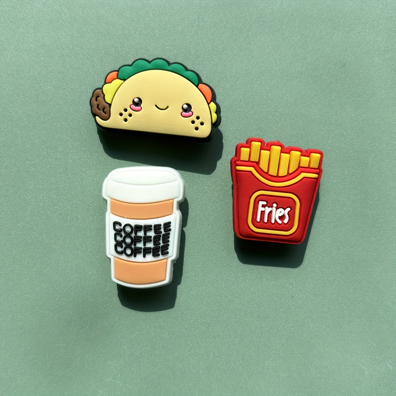 14 Pieces Colorful PVC Food Drink Charm Set for Party Gifts and Accessories