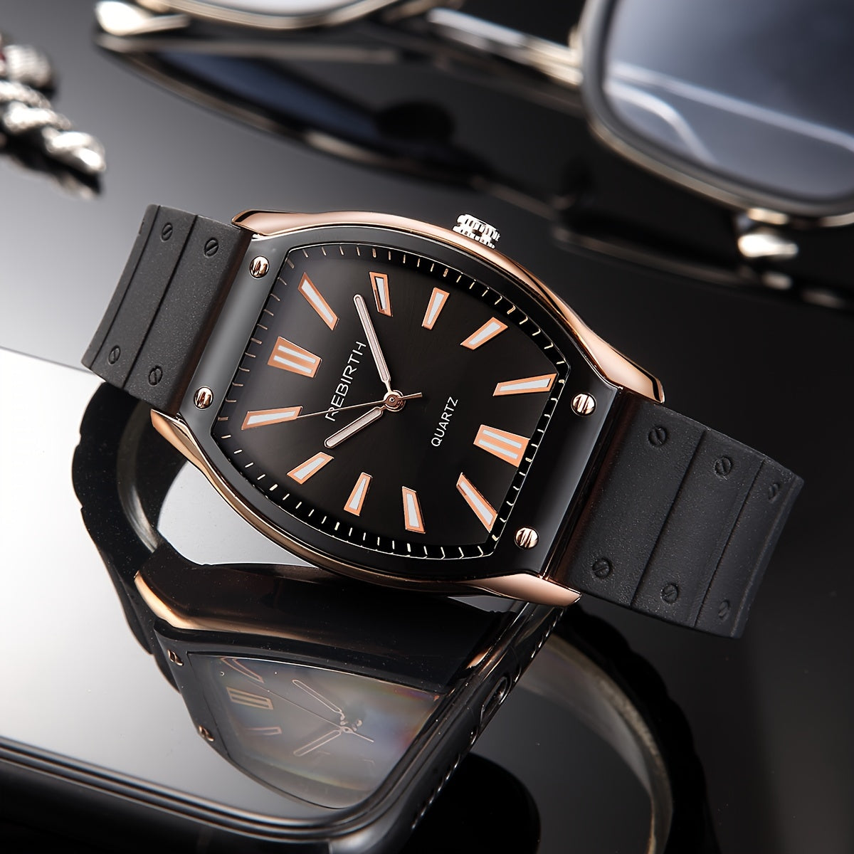 Women's Digital Quartz Watch with Barrel Silicone Strap and Plastic Case