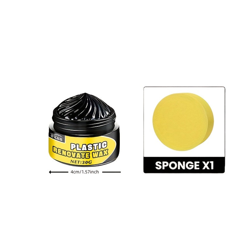 Cera de restauración de autos multiusos para partes plásticas, brillo de neumáticos, vehículos negros
