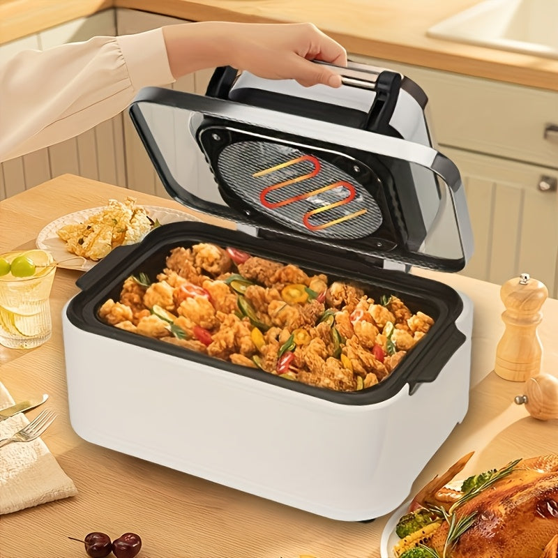 Horno digital eléctrico de 12L con asador, cocedor sin aceite, freidora de aire y tostadora