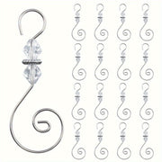 30 ta kumush S-shaklidagi ornament qopqog'i, kristall marjonlar bilan bezatilgan - Rojdestvo daraxti, stocklar va dekorativ buyumlar uchun ko'p maqsadli metall osgichlar