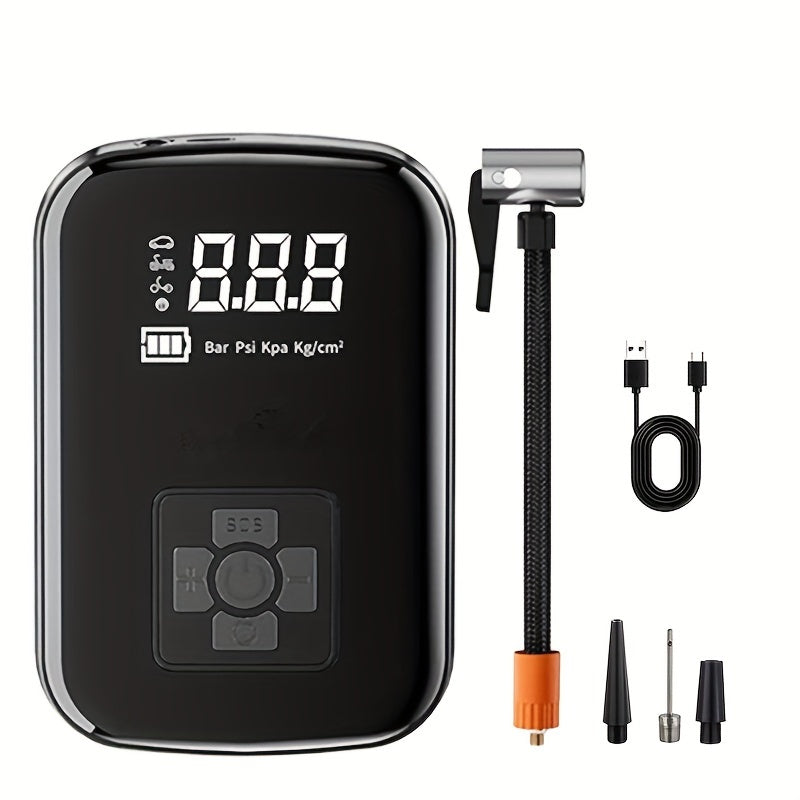 150W Portable Car Tire Inflator with LED Light USB Rechargeable Safe and Efficient