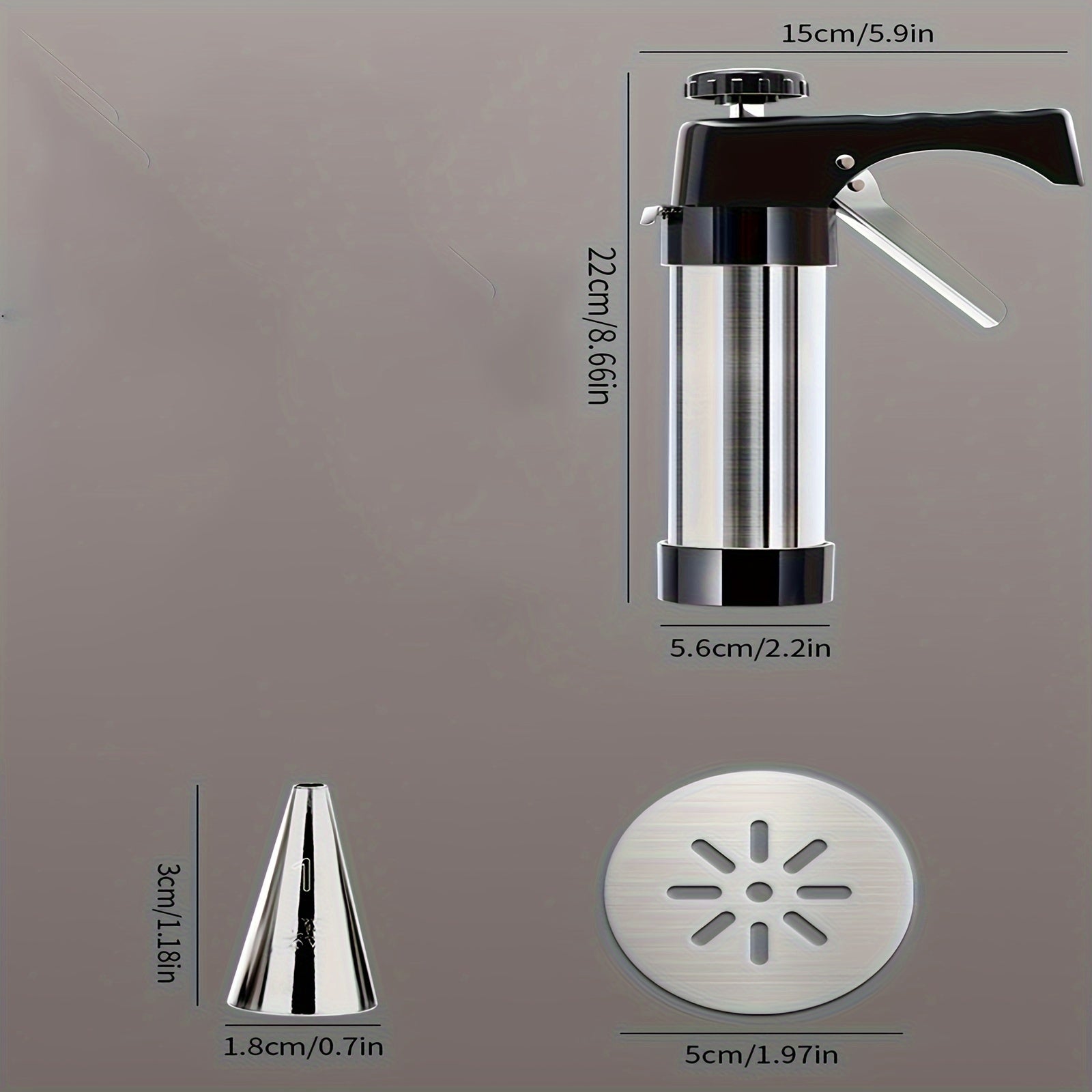 Stainless Steel Cookie Press Kit with 22 Pieces Including Cookie and Icing Tips