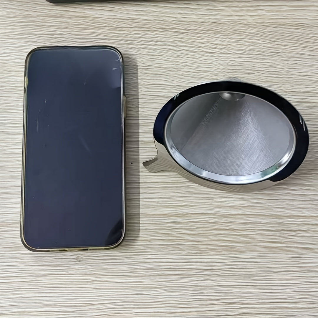 Reusable Stainless Steel Pour Over Coffee Filter in Metallic Finish